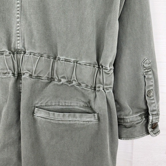 Faherty Womens Overland Twill Jumpsuit Small Olive Green Utility Flight FLAWED - Picture 8 of 16